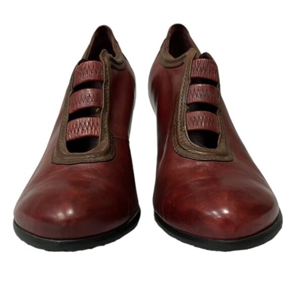 Everybody by BZ Moda Red‎ Leather Heeled Booties Art to Wear Comfort Shoes EU 41 - Picture 3 of 12